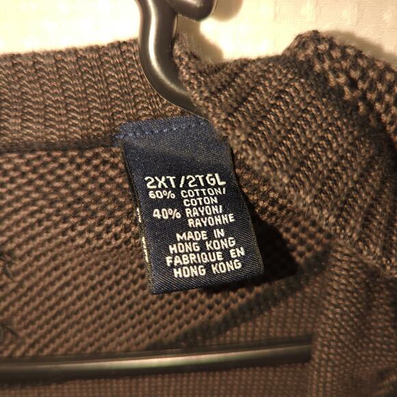 Cutter & Buck Sweater Vest 2XLT Brown Textured Knit Big Tall V Neck Hong Kong - Picture 4 of 6